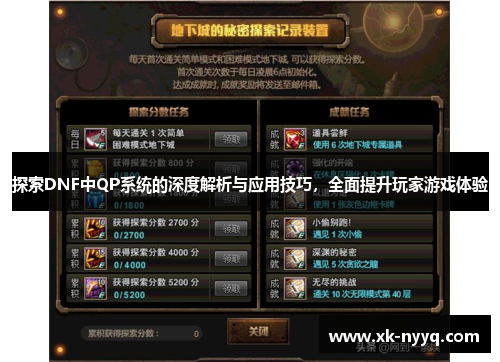 探索DNF中QP系统的深度解析与应用技巧，全面提升玩家游戏体验